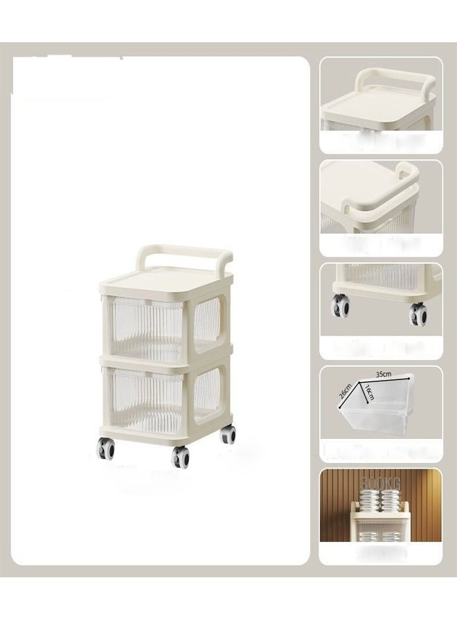 ATM 2-Tier Portable Plastic Storage Cabinet with Clear Acrylic Panels - 36x26.5x46CM - Image 4